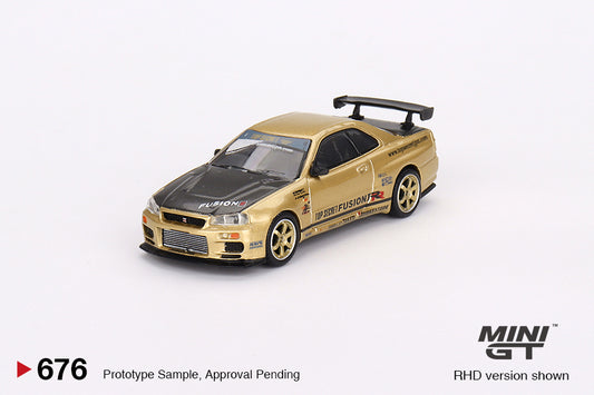 Nissan Skyline GT-R (R34) Top Secret Top Secret Gold Japan Exclusive RHD 1:64