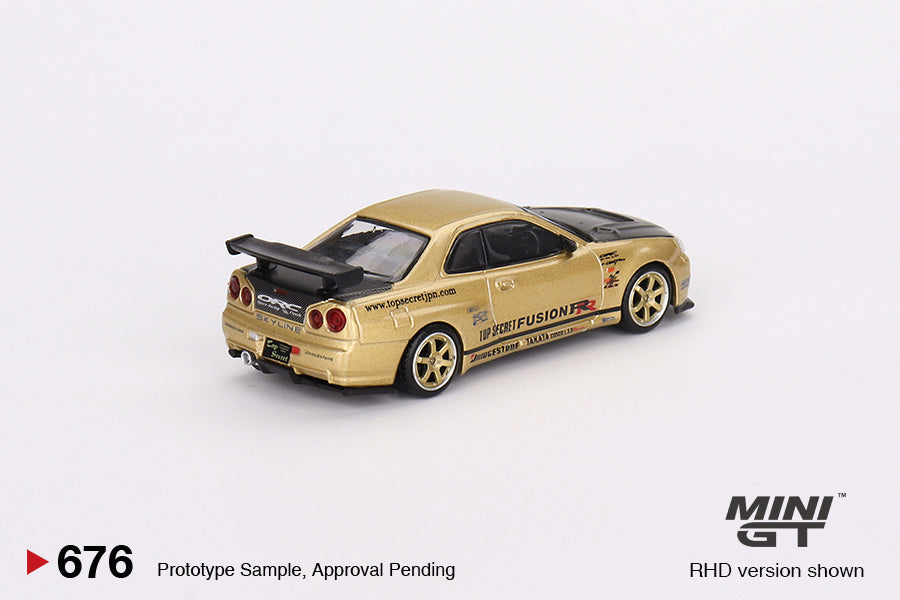 Nissan Skyline GT-R (R34) Top Secret Top Secret Gold Japan Exclusive RHD 1:64